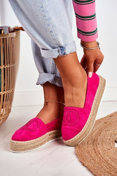Damen Espadrilles Dicke Sohlen Flachs Febi