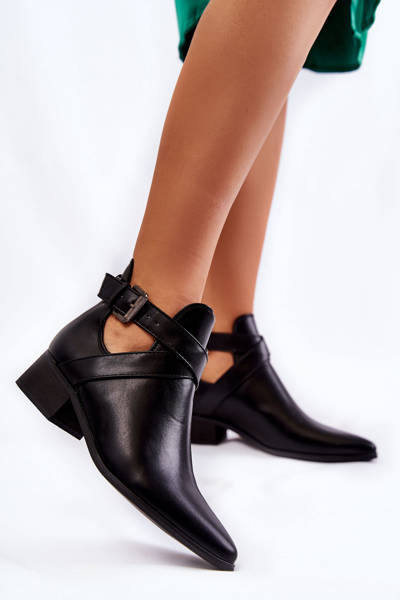 Női bokacsizma kivágással Black Mandy