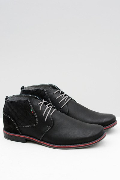 Herren Graziano Halbstiefel aus schwarzem Leder