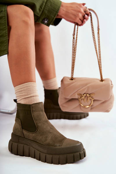 Bottes à enfiler à la mode sur la plateforme verte Jenna