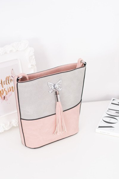 Sac Lettre Femme à Pompon Rose Poudré
