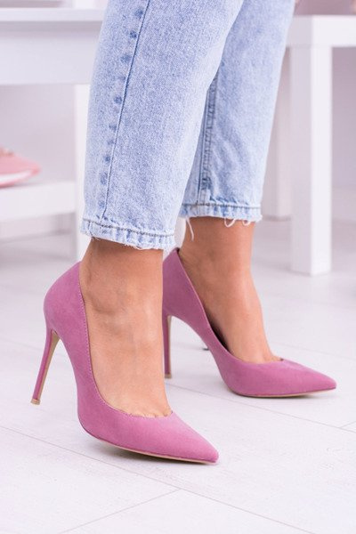 VICES Escarpins pointus roses en daim Sellen