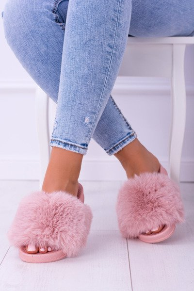 Lu Boo Tongs en Fourrure pour Femme Rose Fourrure XXL