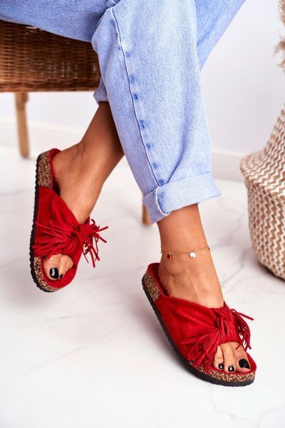 Femei roșii Flip-Flops Tassels Marina