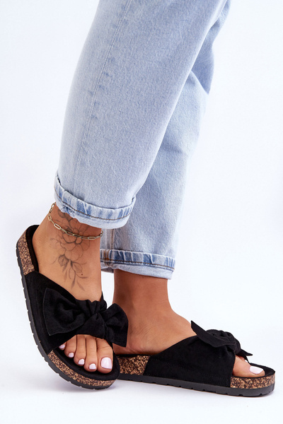 Tongs noires Wendy Cork Sole pour femmes