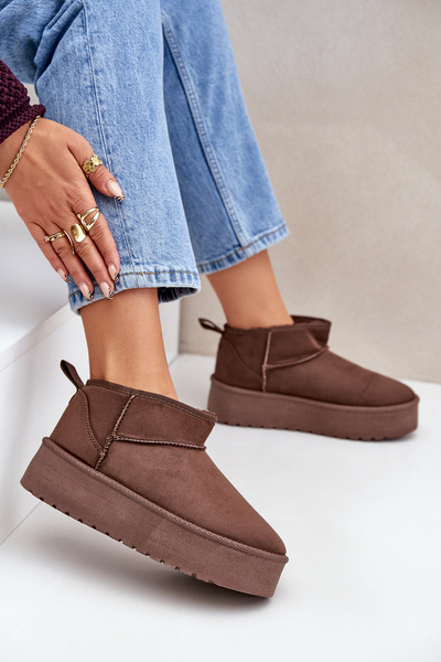 Bottes De Neige Basses Sur Plateforme Brunes Korfedi