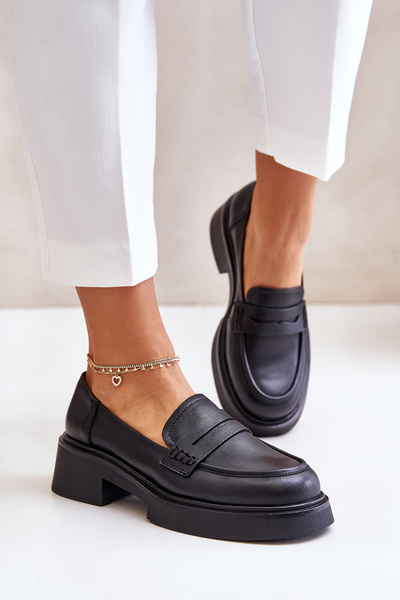 Mocasin din piele pentru femei D&A JC42-61 negri