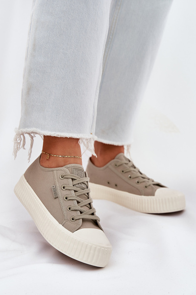 Damen Stoff Sneakers Auf Plattform Big Star RR274779 Grau