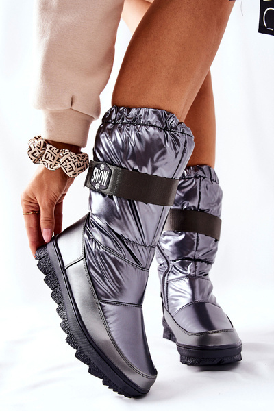 Damen Warm-up Hohe Stiefel Grau Eunousa