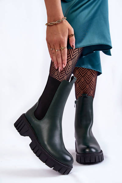 Cizme din piele eco Green Bente