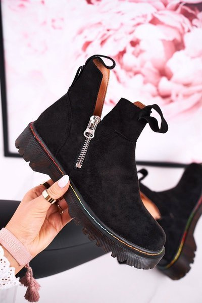 Bottines Chelsea Femme Avec Coutures Colorées Daim Noir Addison