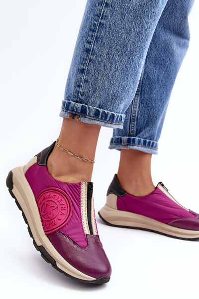 Leder Damen Sport Schuhe Maciejka 06296-15 Fuchsia