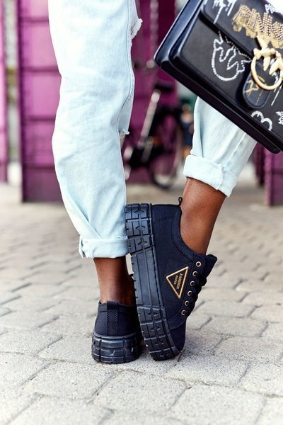 Women's Sneakers On A Platform Black Big City Life