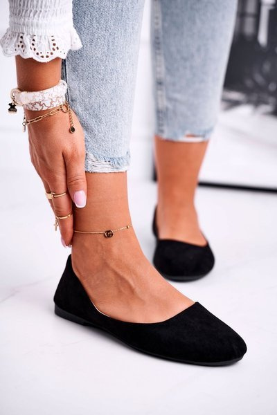 Ballerines Femme En Daim Noir Lasota