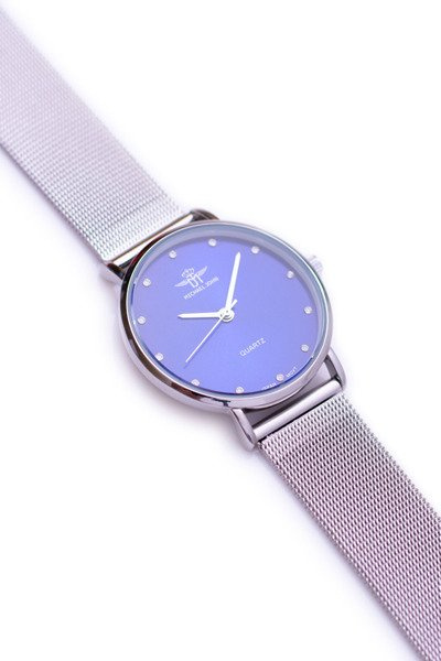 Michael John Women's Silver Watch Ferrou Bracelet