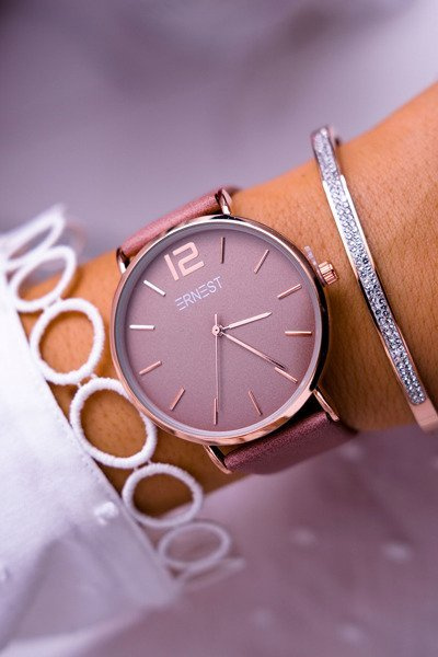Moteriškas laikrodis Ernest Dark Pink Claire
