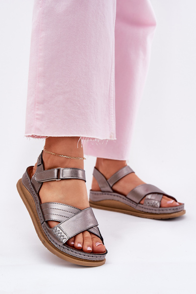 Damen Leder Sandalen auf Plattform Maciejka L7064-35 graphit