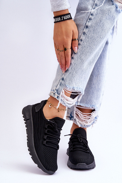 Chaussures de sport à enfiler pour femmes, baskets noires Rosett
