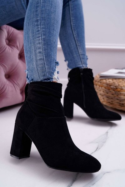 Cizme de stiletto pentru femei din piele de căprioară neagră Greybond