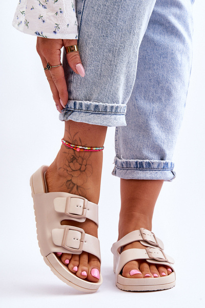 Claquettes Plateforme Femme Beige Vertigo