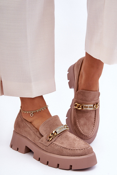 Mocassins classiques en daim sur plateforme massive marron Catch Me!