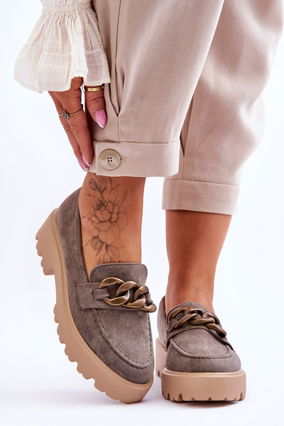 Suede Mocasins pentru femei S.Barski Hx52-222 Grey
