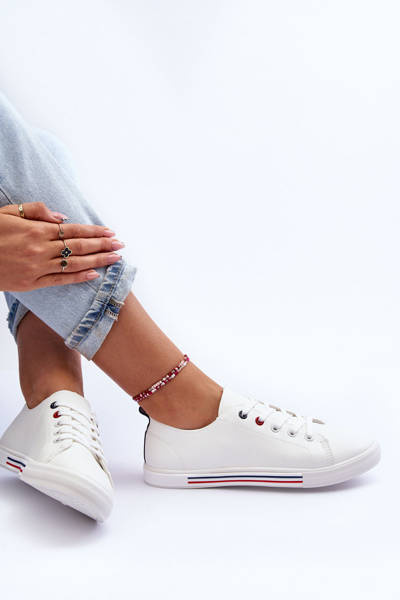 Chaussures de sport en cuir pour femmes blanches Mossaia