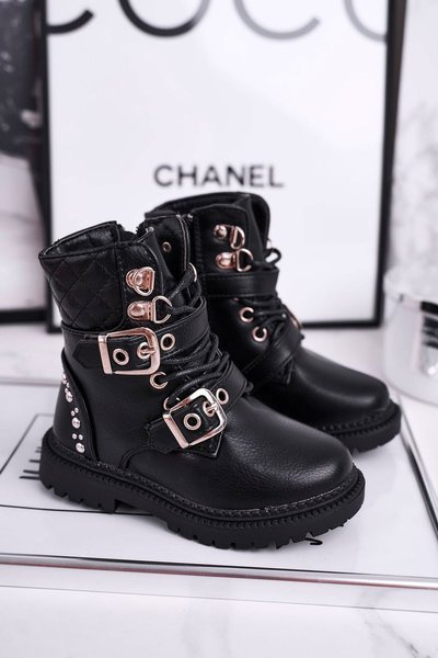 Bottes Enfants Chaudes Avec Fourrure Noir Dolly