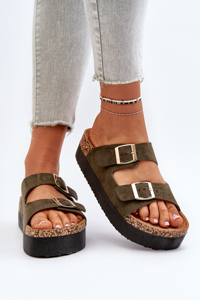 Sandales Plateforme à Boucles Femme Camel Lolpey