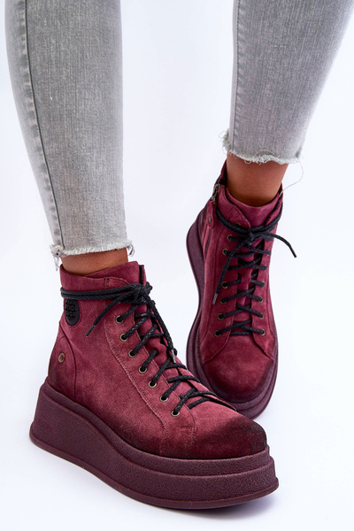 Bottines en Cuir à Plateforme Massive Maciejka 06309-23 Bordeaux