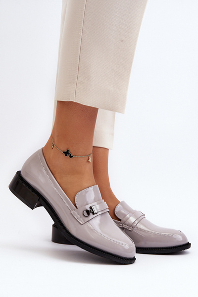 Mocassins vernis gris pour femmes Nerilaja