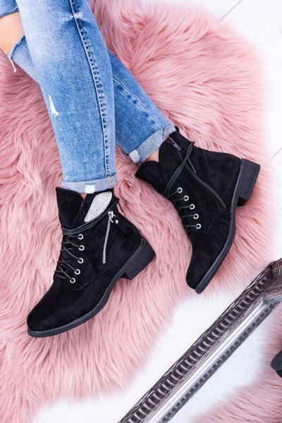 Bottes chauffantes à fermeture éclair pour femmes, paillettes, daim Cortina