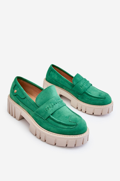 Damen-Slipper aus Veloursleder Grüne Fiorell