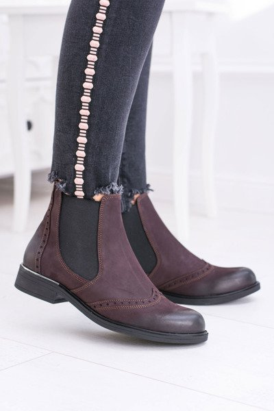 Maroon Leder Fields Stiletto Stiefel für Frauen
