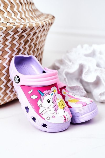 Chaussons En Mousse Enfant Avec Une Licorne Violet