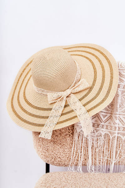Chapeau Femme Avec Noeud Beige Fibi