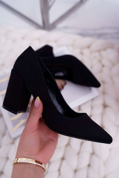 Damen Stiletto Pumps Wildleder Schwarz Neshka