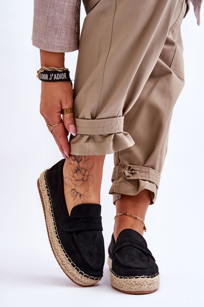Női velúr Espadrilles Black Keyla