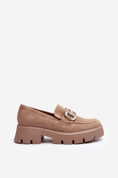Women's Loafers with Beige Ornament Ellise
