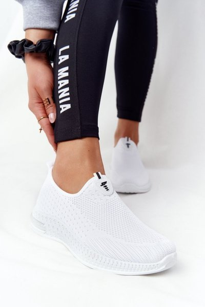 Damen Sport Slip-on Schuhe Weiß Be Stretchy
