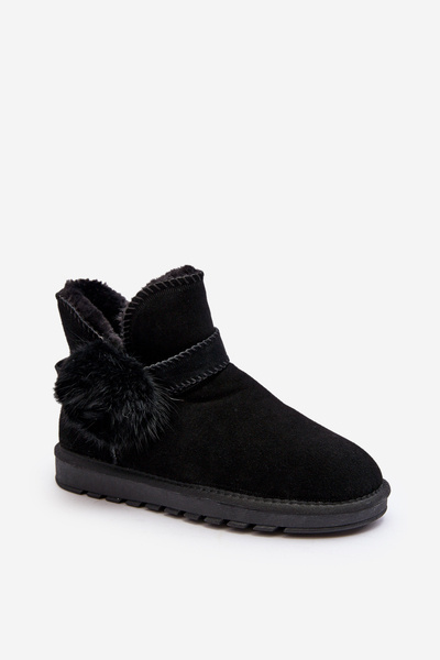Boots de neige femme en daim avec découpes noir Eraclio
