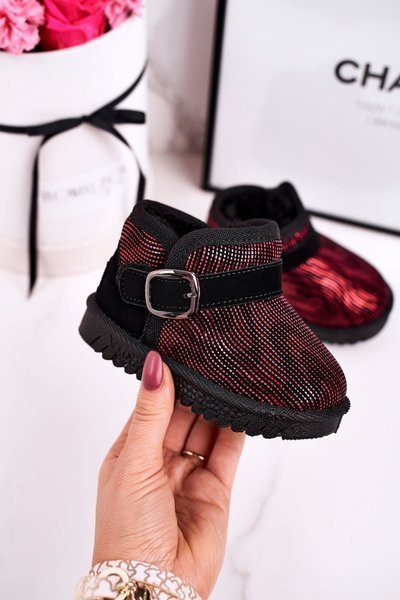 Gyermek hócsizma szőrmével Piros Fekete Dreamy