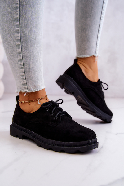 Women's Suede Classic Brogues Oxford Black Colton