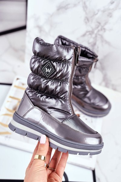 Bottes De Neige Femme Chaudes Laine Naturelle Gris Foncé Mumm