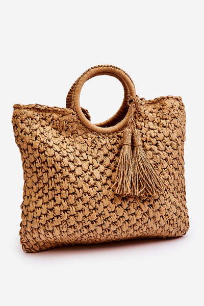Sac à main femme à franges Beige