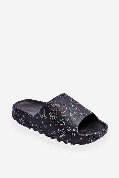 Pantoufles pour femmes à la mode sur une plateforme massive Black Lorette