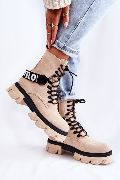 Bottes hautes en daim avec beige chauffant Danity