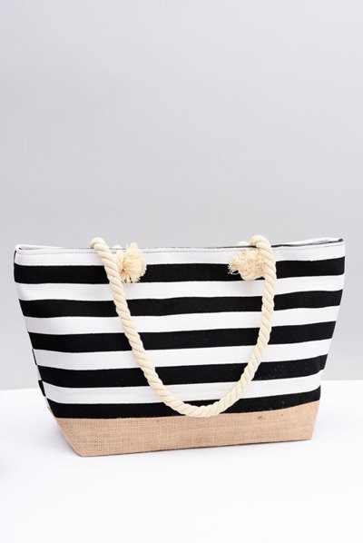 Grand sac à main de plage bleu marine femme de coloris noir