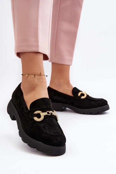 Mocassins Pour Femmes Avec Décoration Noir Railenes