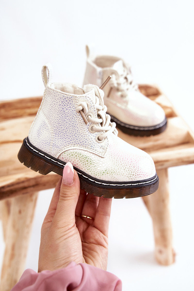 Bottes chaudes pour enfants avec fermeture éclair blanc Betsy